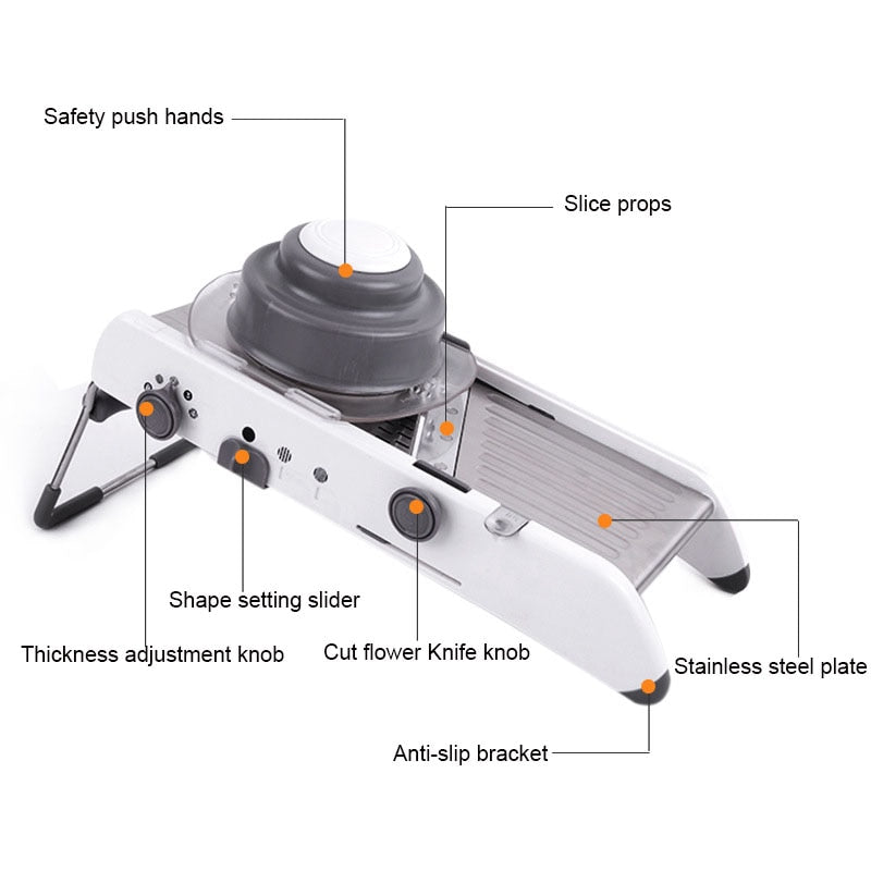 Mandoline Schneider Slicer Professioneller Reibe Mit Verstellbaren Klingen | Brehn