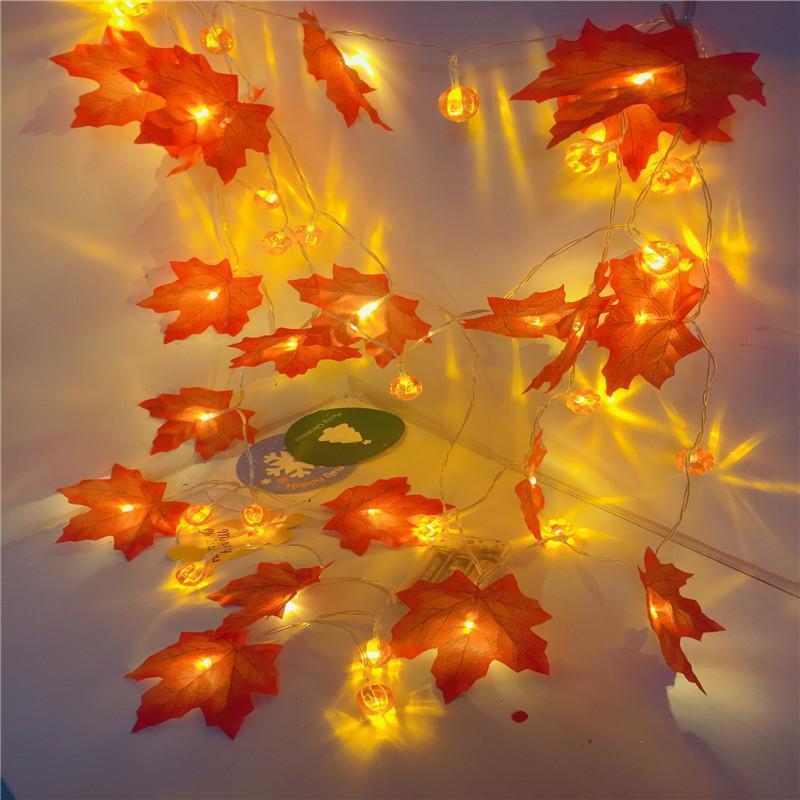 Thanksgiving-Dekor Herbst Ahornblatt Lichterkette | Brehn