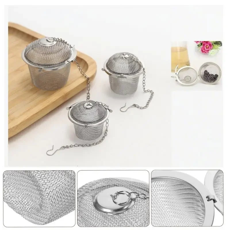 Mesh-Infuser mit verriegelter Kette Edelstahl Teewürzfilterball | Brehn