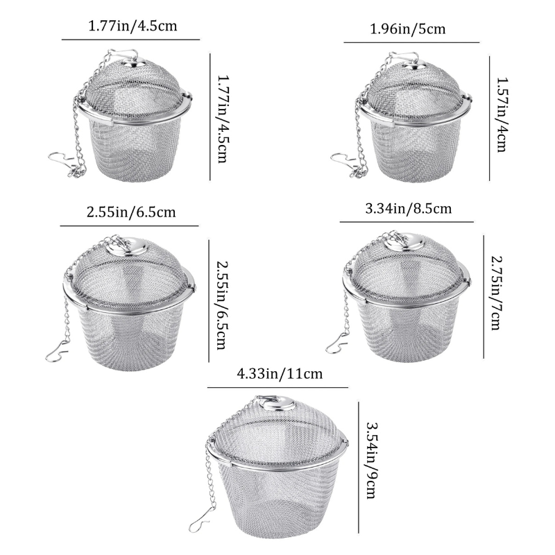 Mesh-Infuser mit verriegelter Kette Edelstahl Teewürzfilterball | Brehn