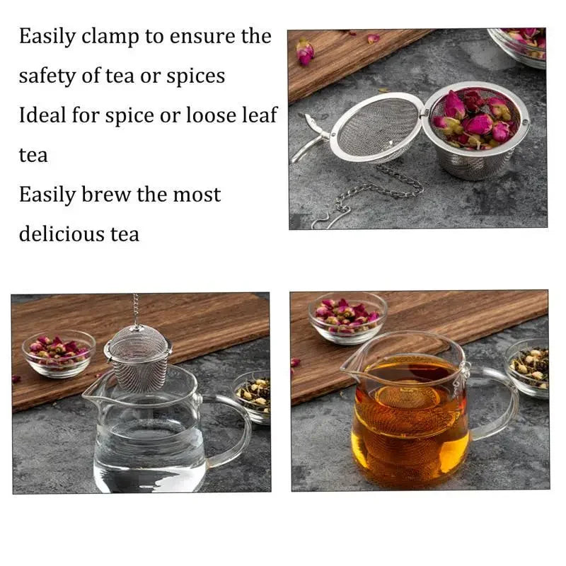 Mesh-Infuser mit verriegelter Kette Edelstahl Teewürzfilterball | Brehn