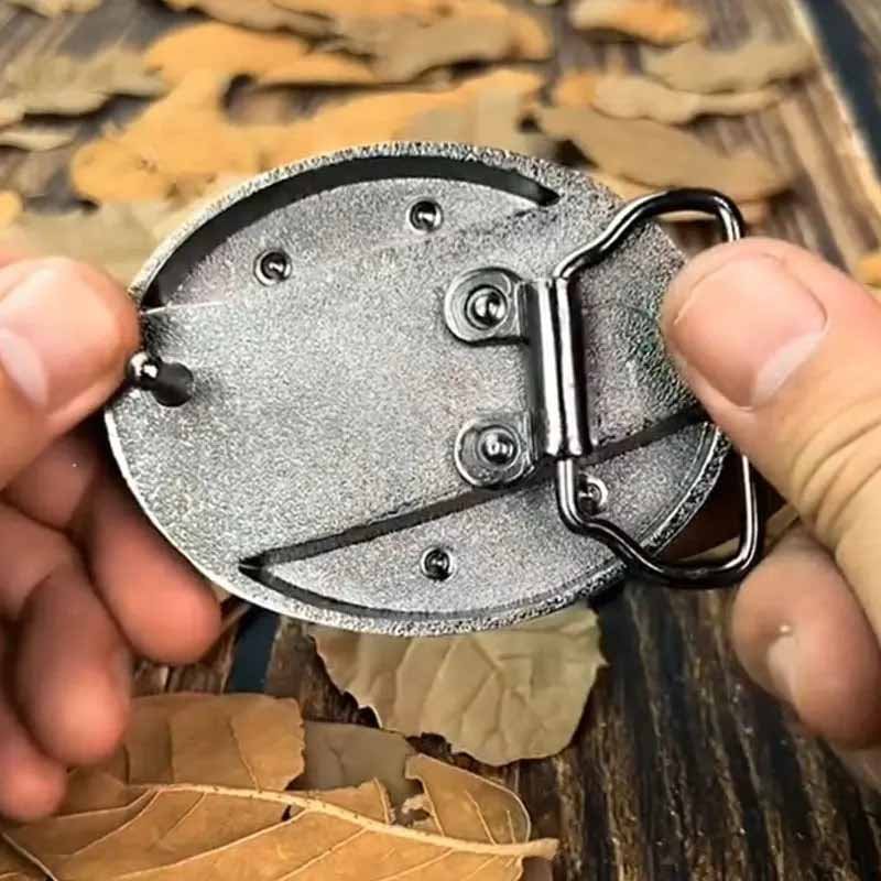 Brehn | Metall Oval Cowboys Gürtelschnalle