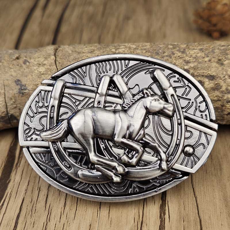 Brehn | Metall Oval Cowboys Gürtelschnalle