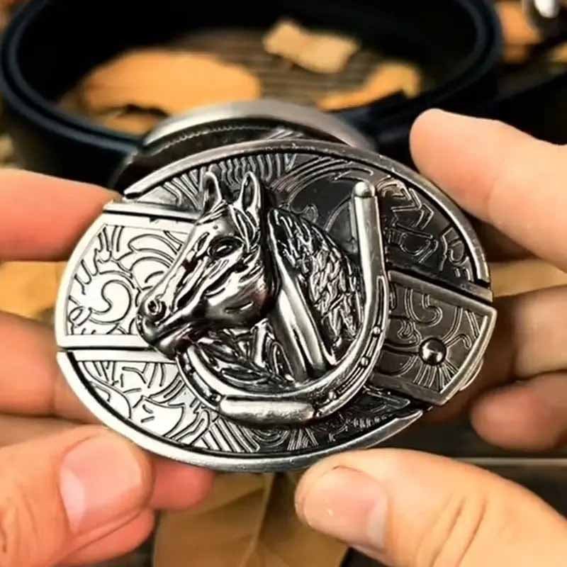 Brehn | Metall Oval Cowboys Gürtelschnalle