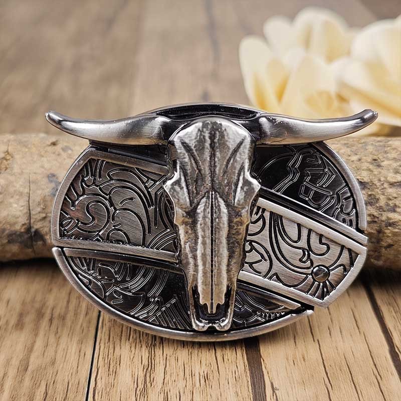 Brehn | Metall Oval Cowboys Gürtelschnalle