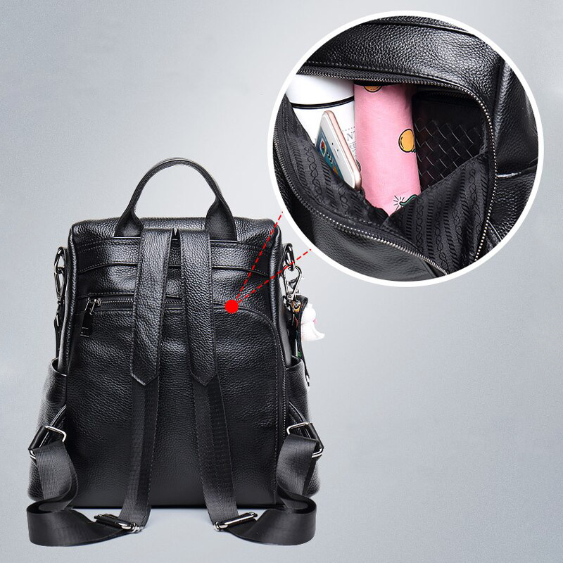 Brehn | Diebstahlresistenter Leder-Rucksack