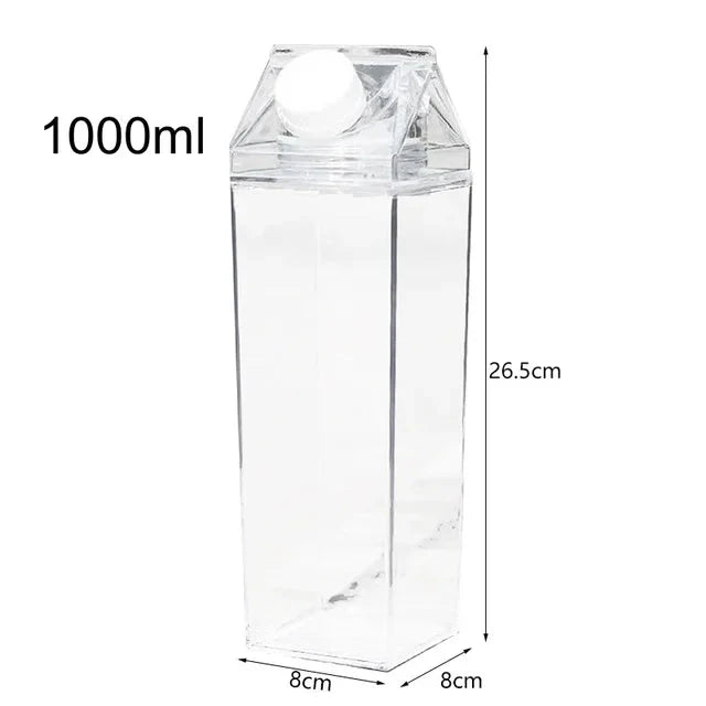 Milchkarton-Wasserflasche Kunststoff Quadrat Transparent Getränkespeicherung | Brehn