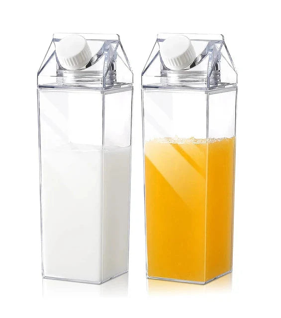 Milchkarton-Wasserflasche Kunststoff Quadrat Transparent Getränkespeicherung | Brehn