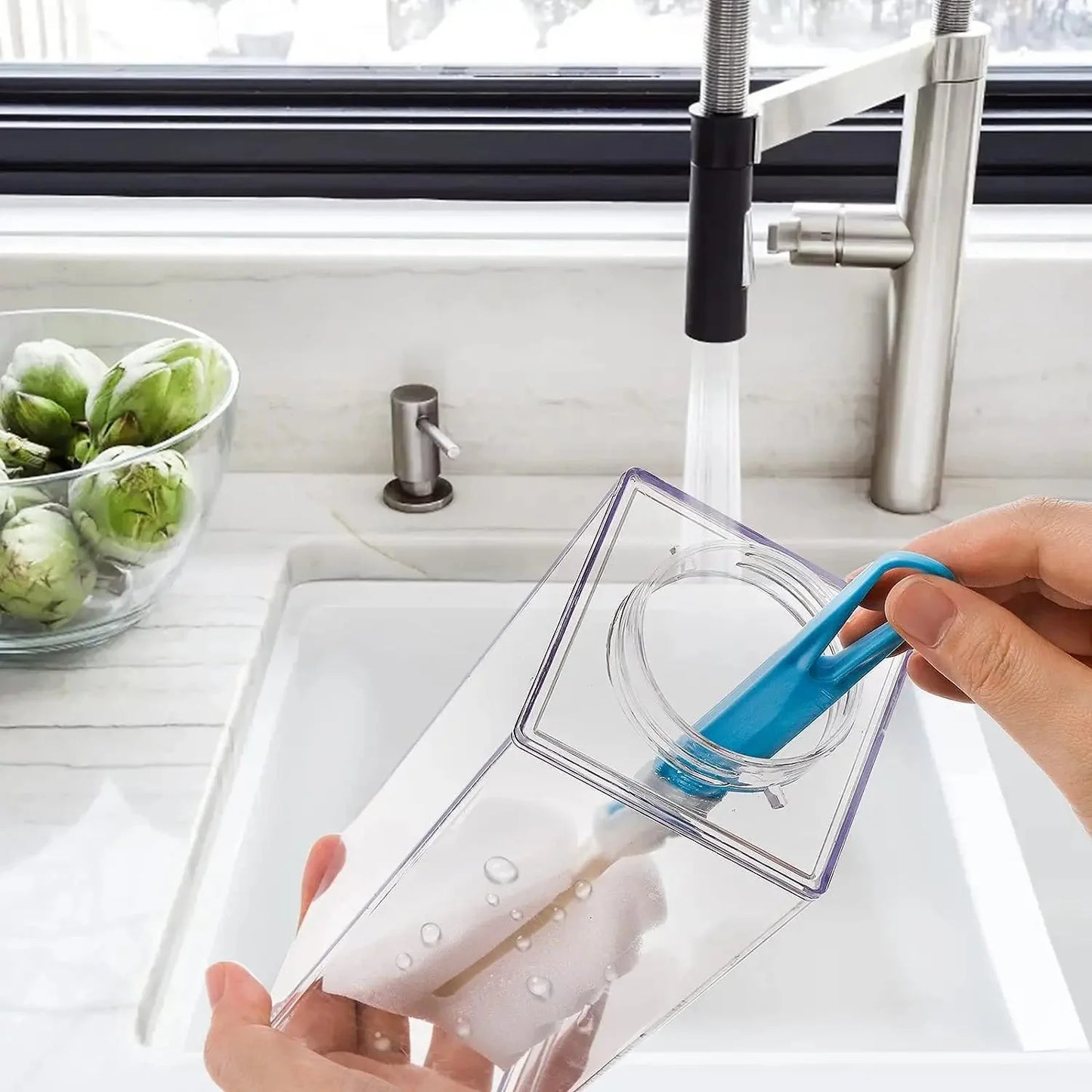Milchkarton-Wasserflasche Kunststoff Quadrat Transparent Getränkespeicherung | Brehn
