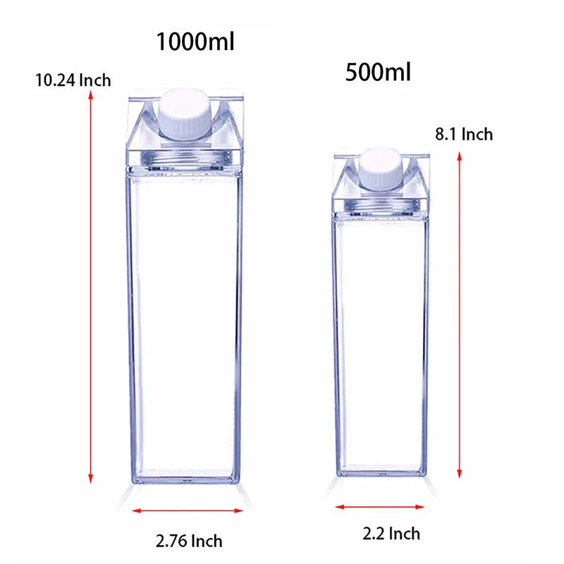 Milchkarton-Wasserflasche Kunststoff Quadrat Transparent Getränkespeicherung | Brehn