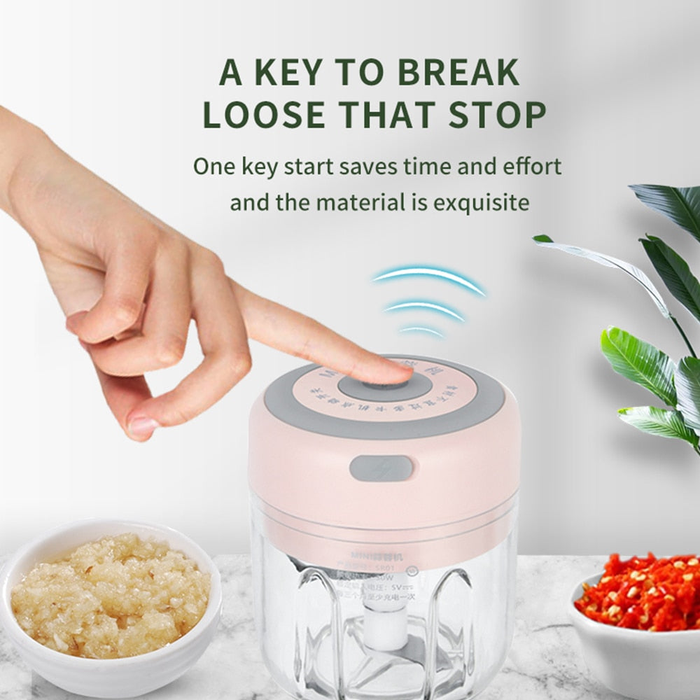 Mini Elektrische Knoblauch USB-Ladung Ingwer Stampfer Zerkleinerer Maschine | Brehn