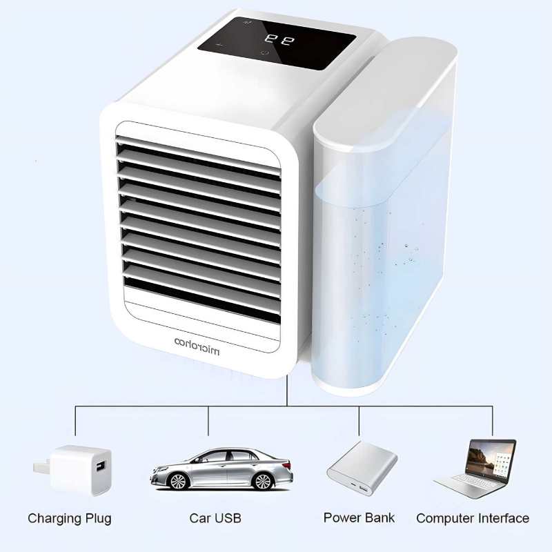 MicroCool Mini Klimaanlage Tragbarer Verdunstungsschwamm-Kühler mit 1000ml Wassertank | Brehn