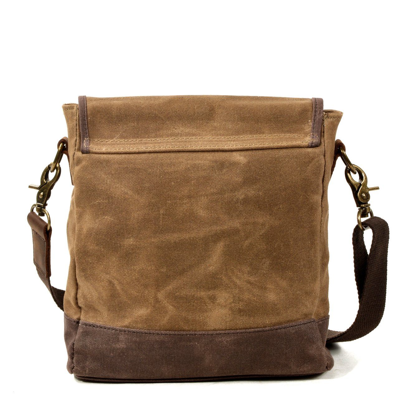 HorizonPath – Kompakte Vintage-Schultertasche – Hochwertige gewachste Baumwolle und Vollnarbenleder