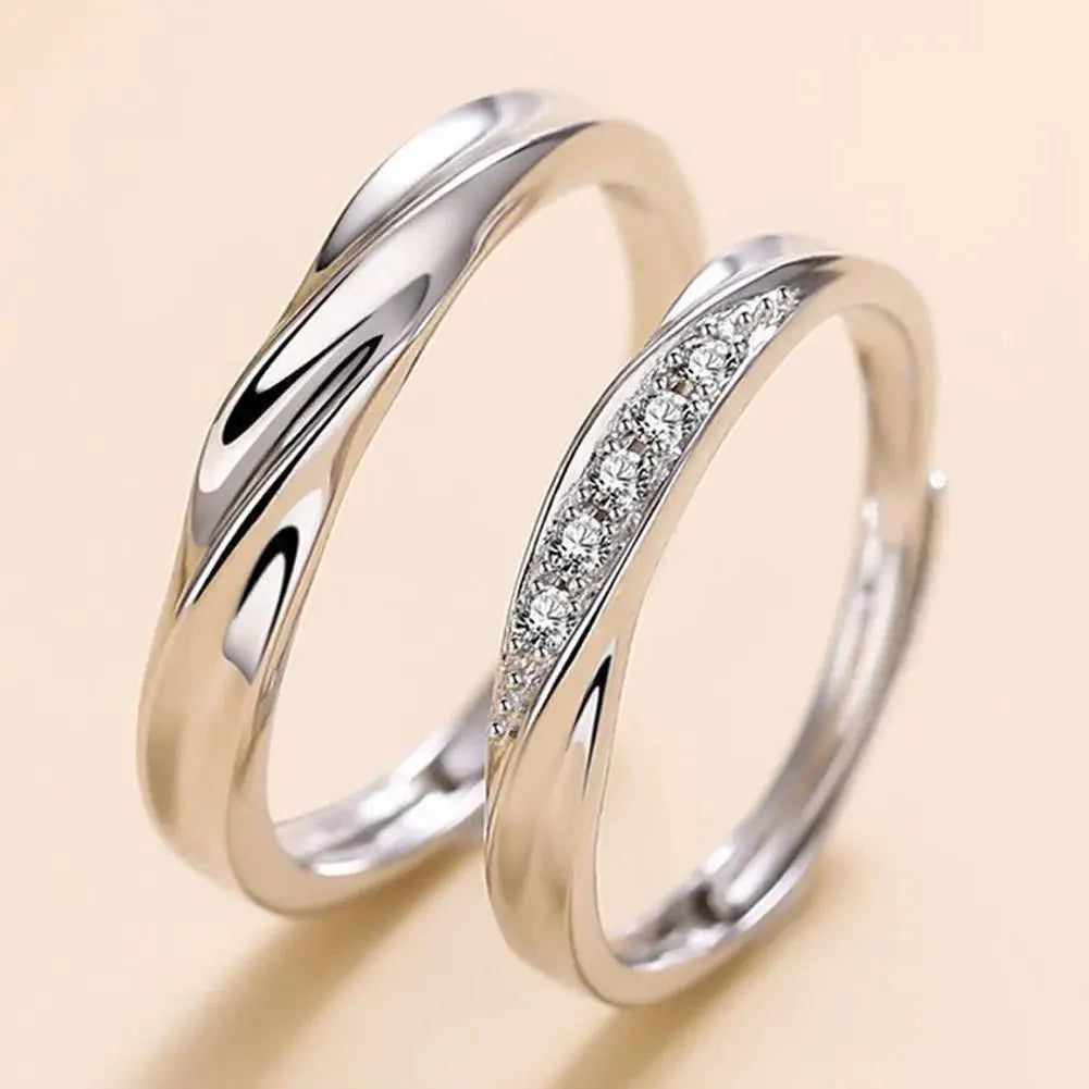 Brehn | Minimal Wave Textured Paare Ringe