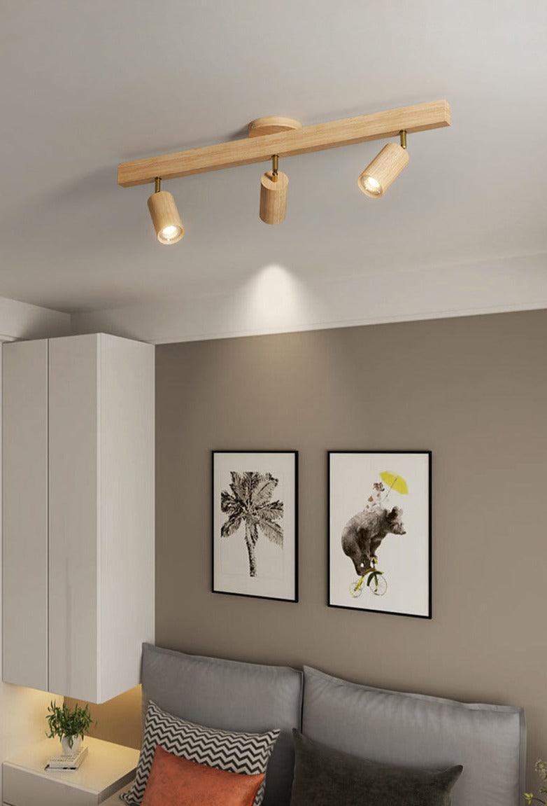 Holz Deckenlampe verstellbar mit warmem Licht und minimalistischem Design | Brehn