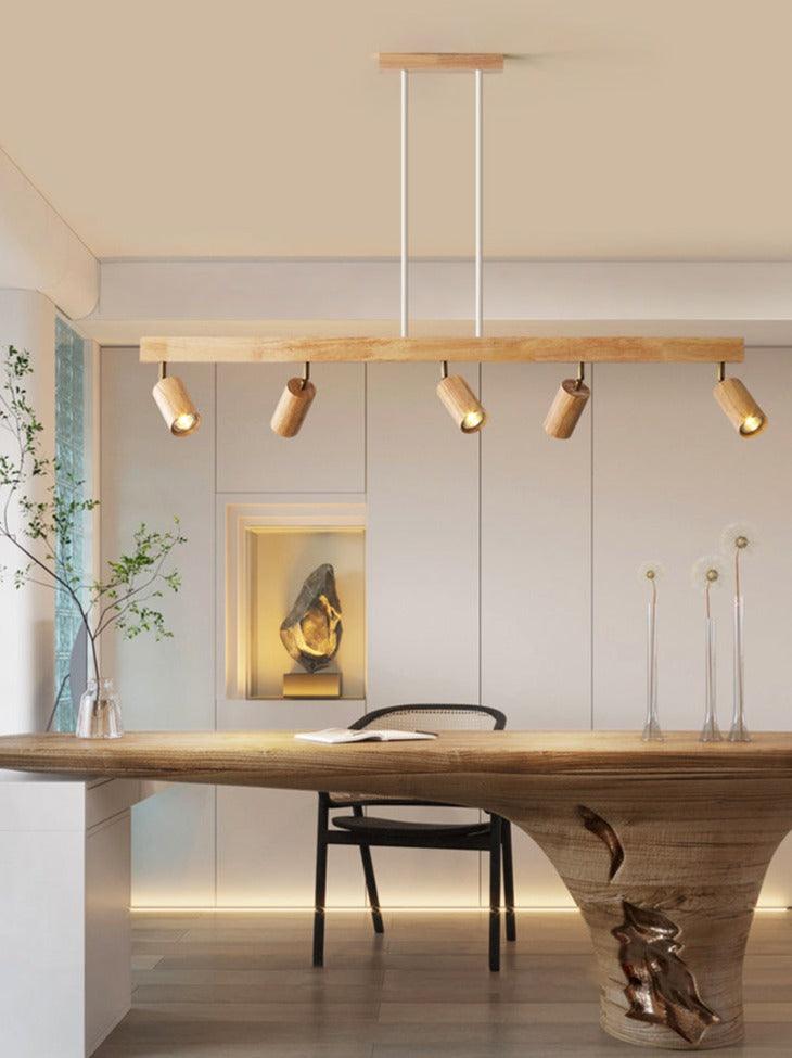 Holz Deckenlampe verstellbar mit warmem Licht und minimalistischem Design | Brehn
