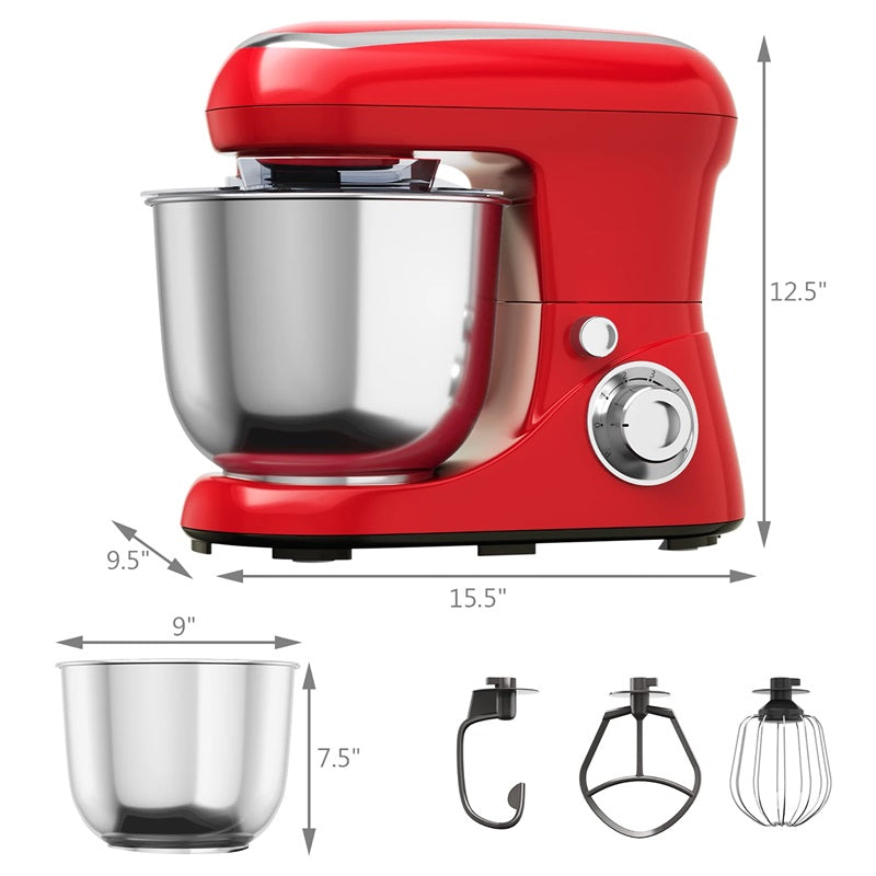 Leistungsstarker Standmixer mit 6 Geschwindigkeitsstufen, 5,3-Liter-Edelstahlschüssel und vielseitigem Zubehör