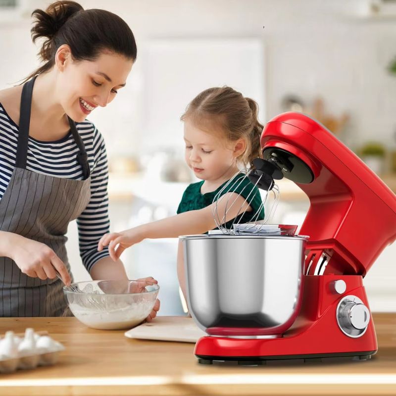 Leistungsstarker Standmixer mit 6 Geschwindigkeitsstufen, 5,3-Liter-Edelstahlschüssel und vielseitigem Zubehör