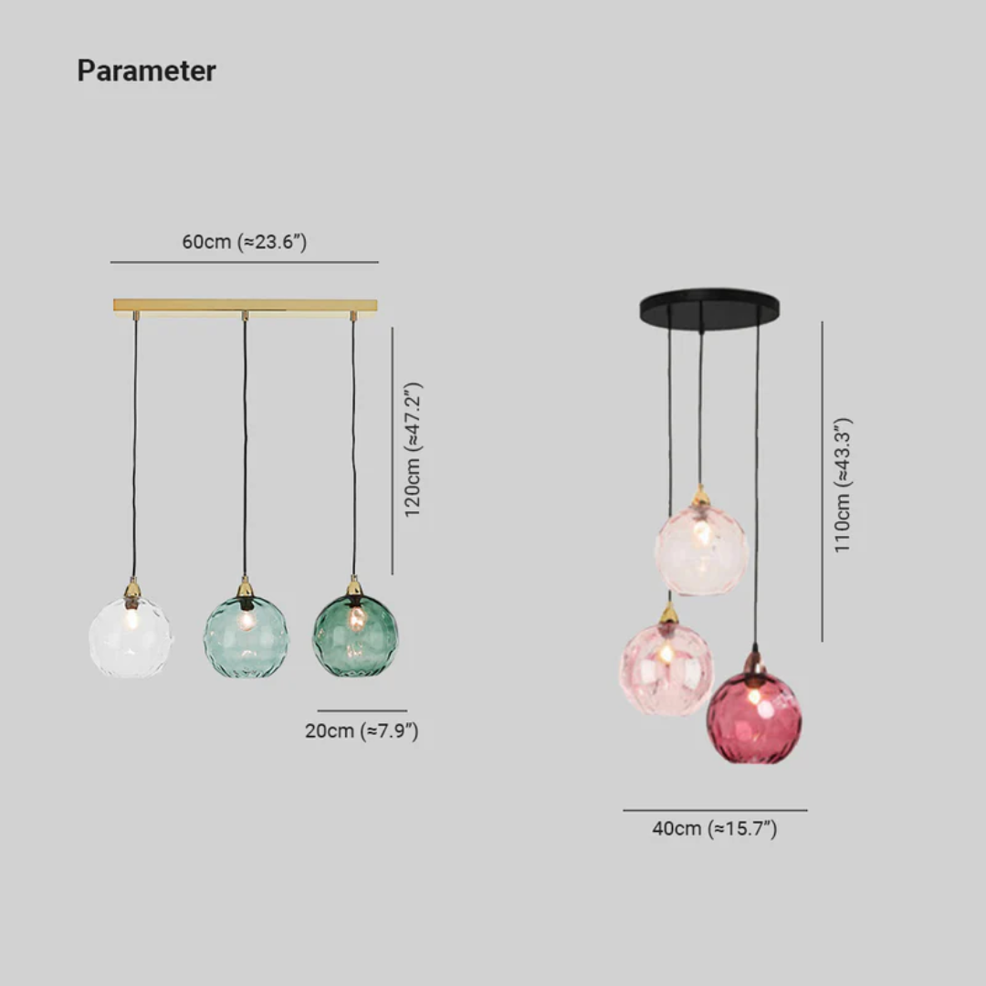 Brehn | Moderne Cluster Pendelleuchte mit 3 Lampen - Cascade