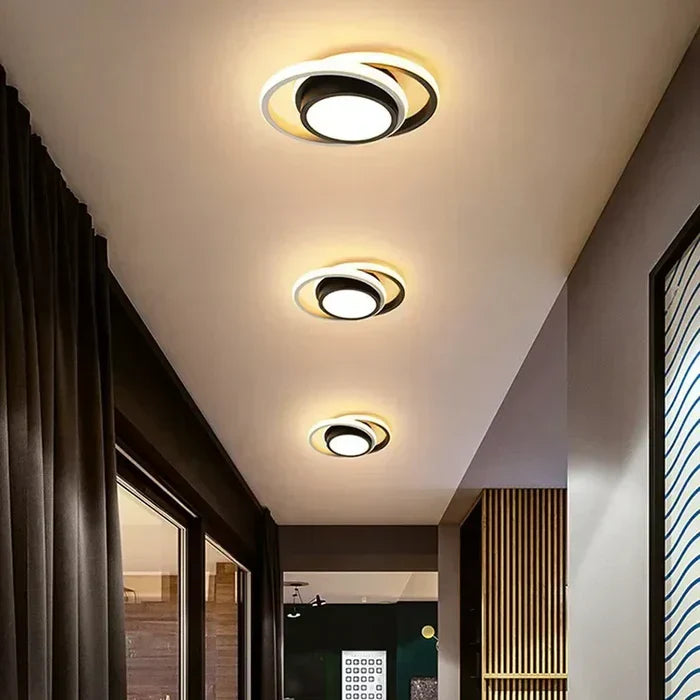 Brehn | Moderne LED-Deckenlampe mit Doppelkreis-Design - Dämmerungsringe