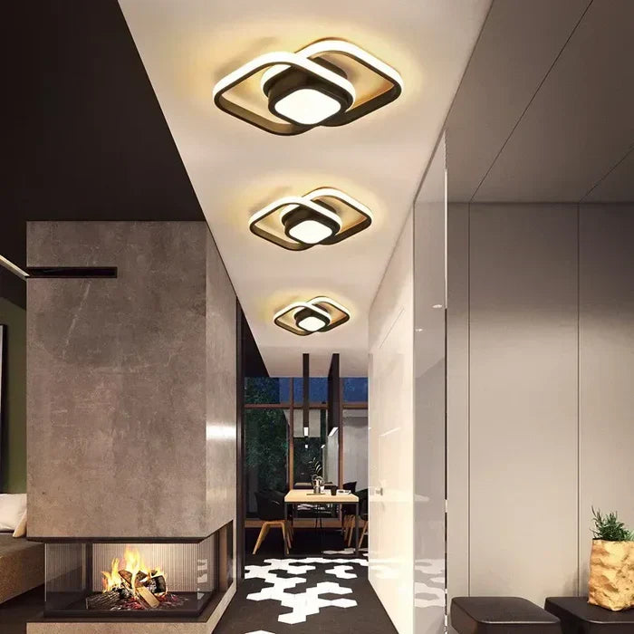 Brehn | Moderne LED-Deckenlampe mit Doppelkreis-Design - Dämmerungsringe