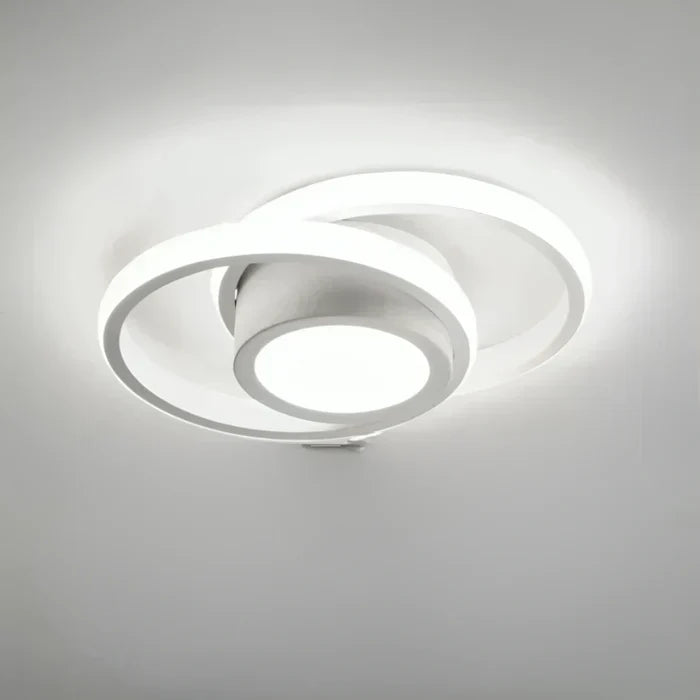 Brehn | Moderne LED-Deckenlampe mit Doppelkreis-Design - Dämmerungsringe