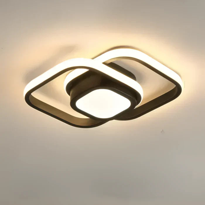 Brehn | Moderne LED-Deckenlampe mit Doppelkreis-Design - Dämmerungsringe