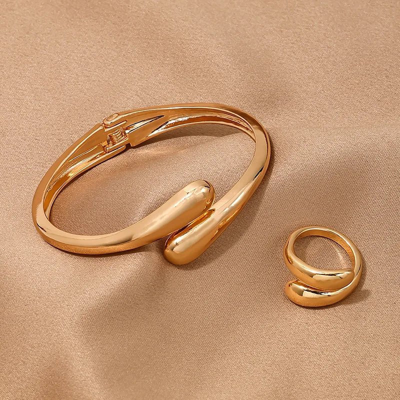 Brehn | Modernes Wickel-Choker-Halsband, Armband, Ring-Set