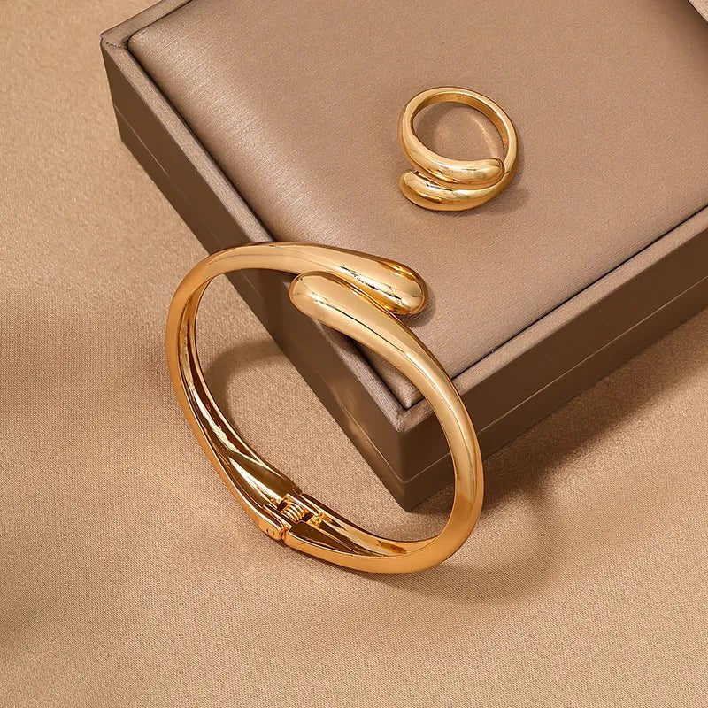 Brehn | Modernes Wickel-Choker-Halsband, Armband, Ring-Set