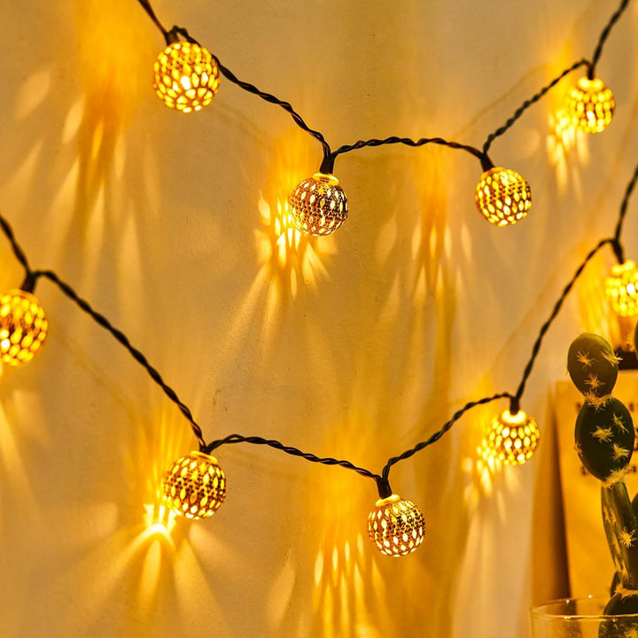 Brehn | Marokkanischer Stil Wasserdichte Solar-Lichterkette - SunGlow Strings