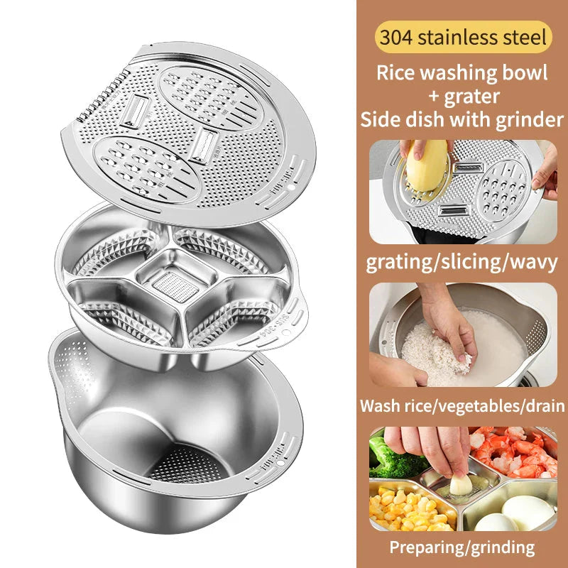 Multi-Function Edelstahl Siebschüssel und Abtropfsieb | Brehn