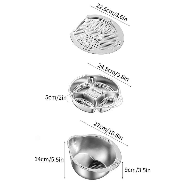 Multi-Function Edelstahl Siebschüssel und Abtropfsieb | Brehn