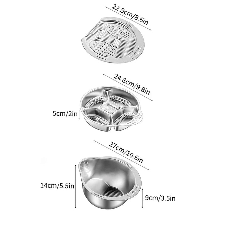 Multi-Function Edelstahl Siebschüssel und Abtropfsieb | Brehn