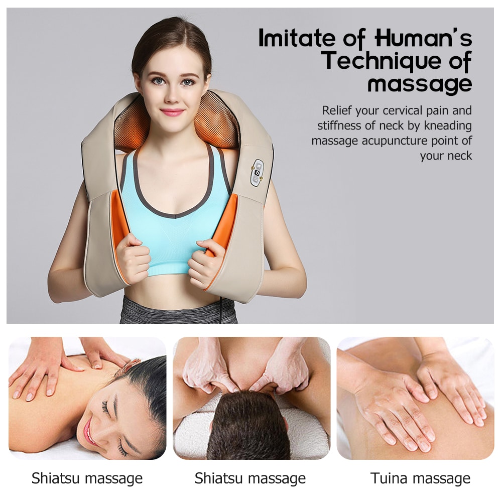 RelaxPro Massagekissen – Shiatsu-Heizkissen für Nacken, Schultern und Rücken | Brehn