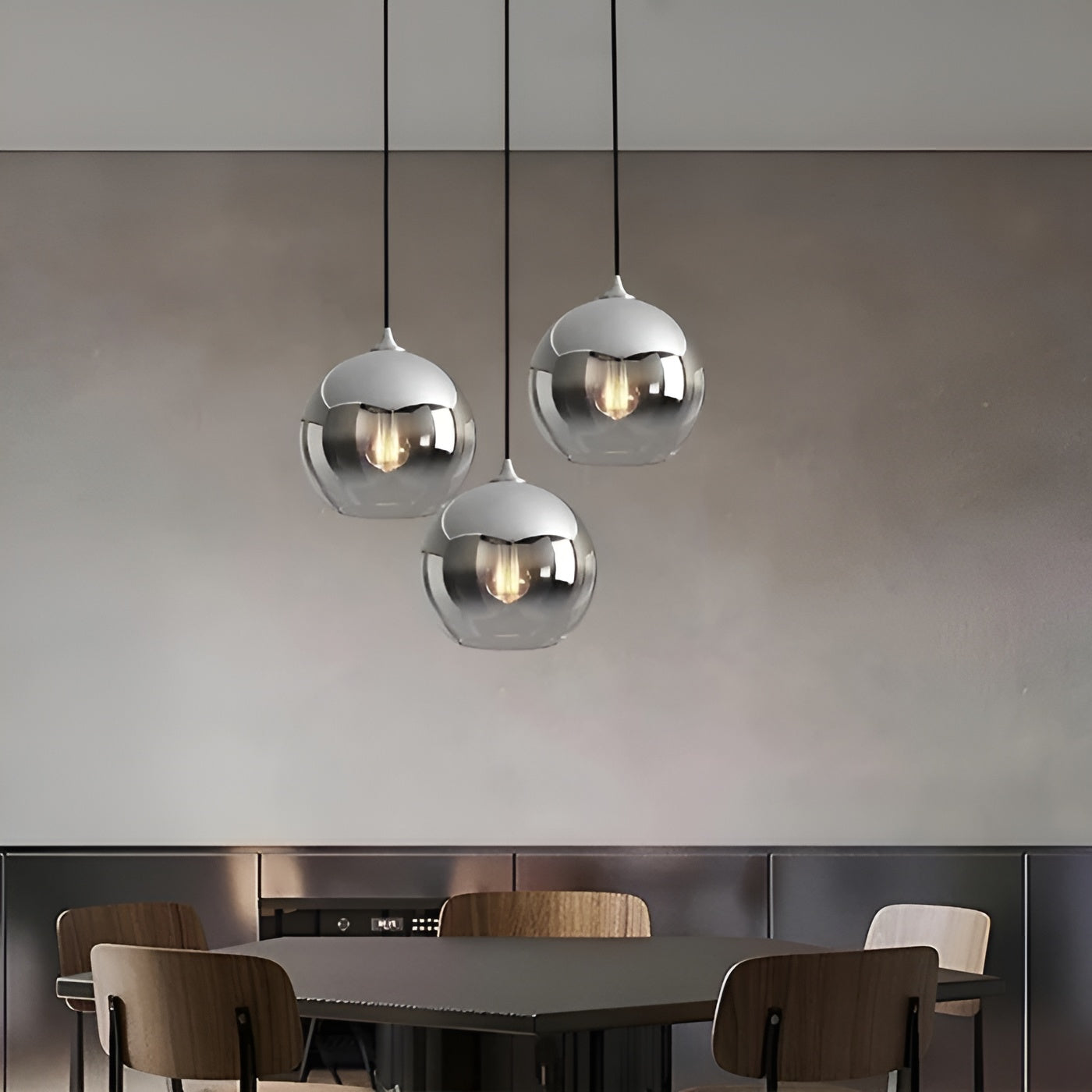 Industrielle Glas-Pendelleuchte mit LED – Modern & Dekorativ | Ideal für Küchen, Esszimmer und Bars