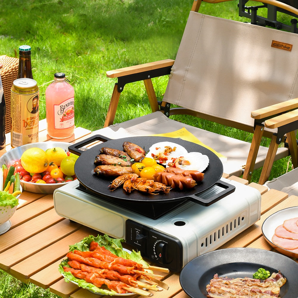 Antihaft-Bratpfanne Outdoor Gusseisen BBQ Platte Camping Grillpfanne | Brehn