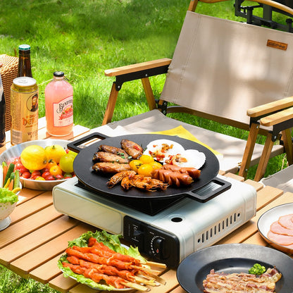 Antihaft-Bratpfanne Outdoor Gusseisen BBQ Platte Camping Grillpfanne | Brehn