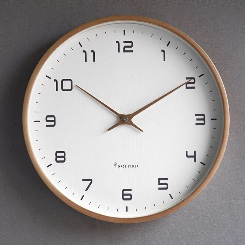 NordicTime Holz Wanduhr Lautlos Skandinavisch | Brehn