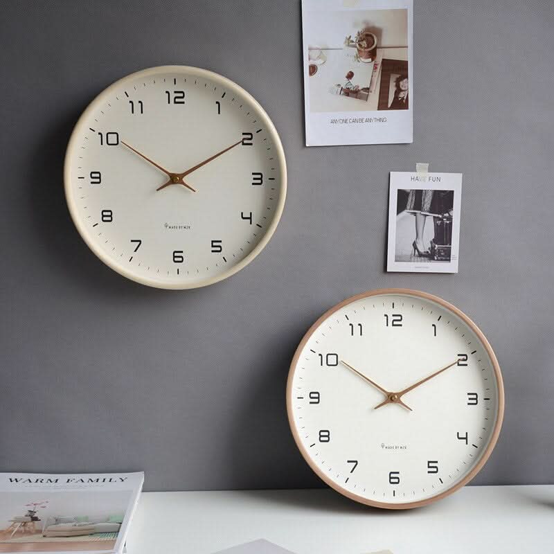 NordicTime Holz Wanduhr Lautlos Skandinavisch | Brehn