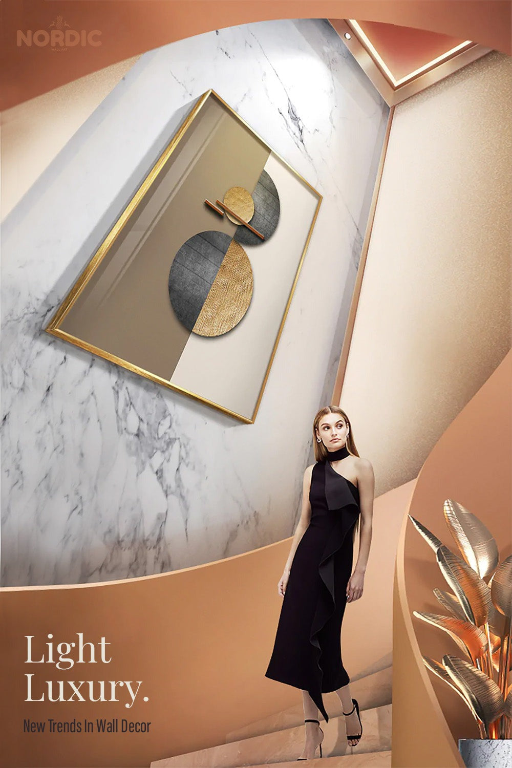 Skandinavische abstrakte sphärische geometrische Wandkunst feine Kunstdrucke auf Leinwand neutrale Farb Bilder für luxuriöses Wohnzimmer Schlafzimmer Büro Innendekoration | Brehn