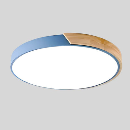 Nordische LED-Deckenleuchte aus Holz – Macaron-Design, 23–30 cm