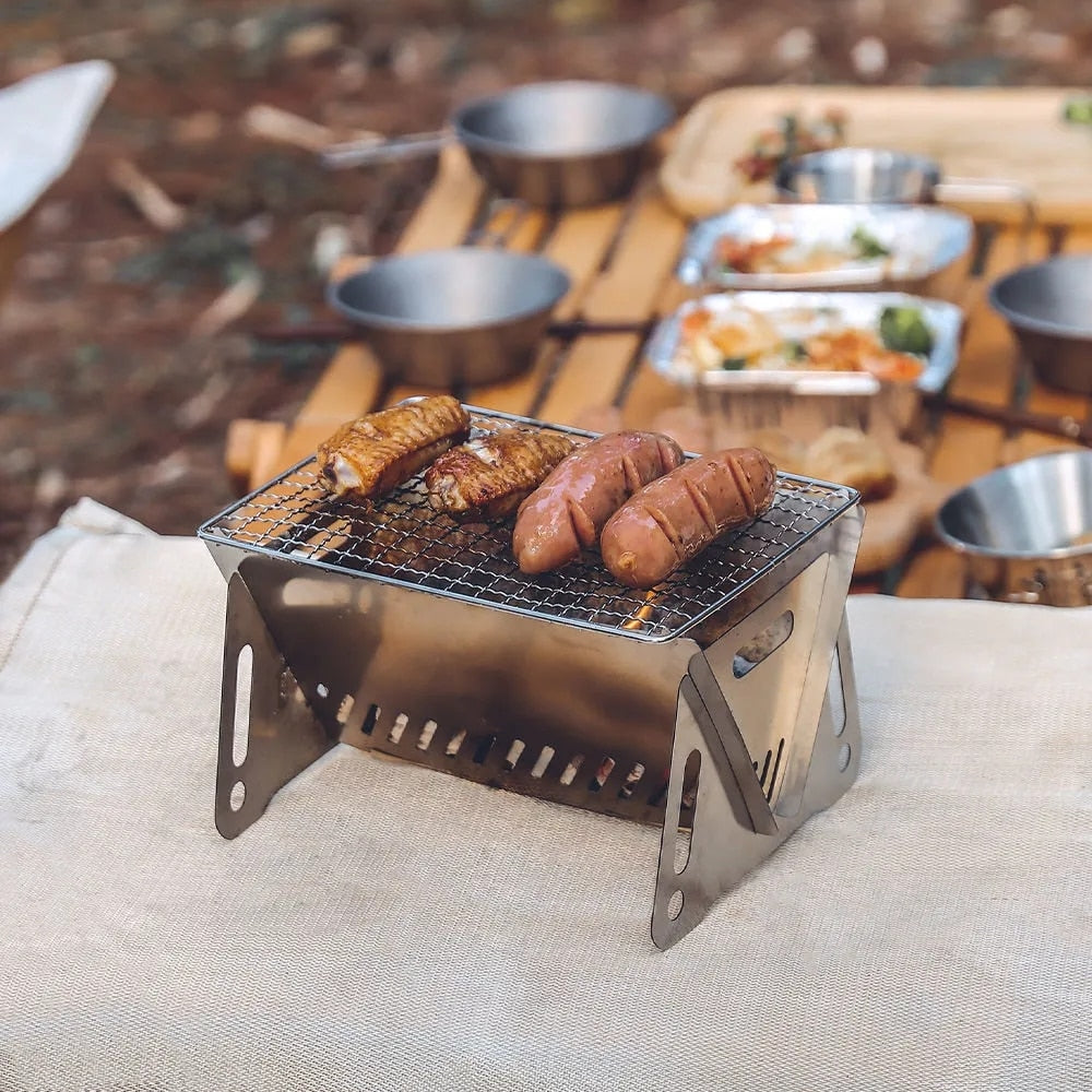 Outdoor Tragbarer BBQ Camping Grill Edelstahl Klappgrill | Brehn