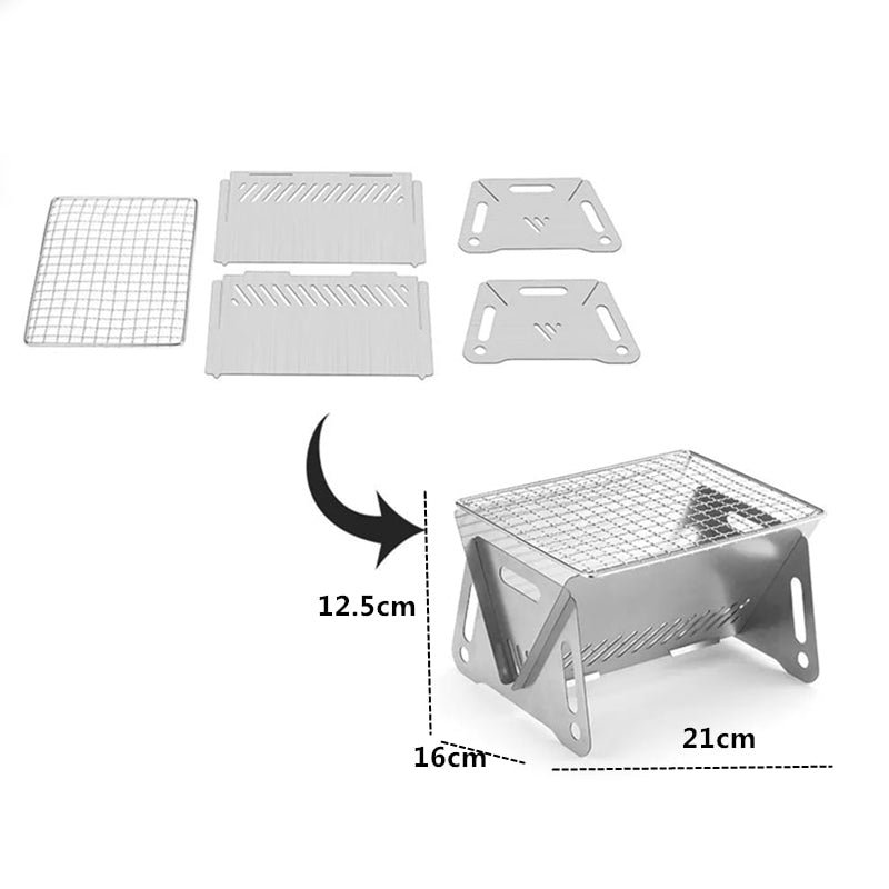 Outdoor Tragbarer BBQ Camping Grill Edelstahl Klappgrill | Brehn