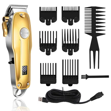 Professioneller Haarschneider für Herren, goldenes Set | Kabelloser Haarschneider in Gold
