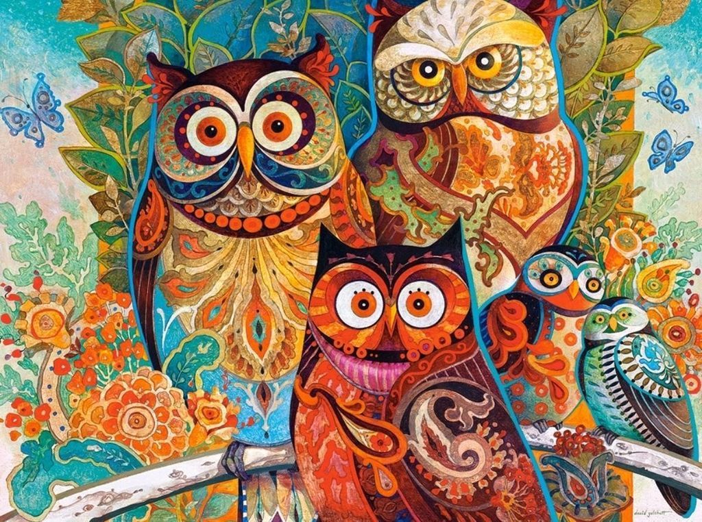 Abstract Owls - Van-Go Malen-nach-Zahlen Set | Brehn