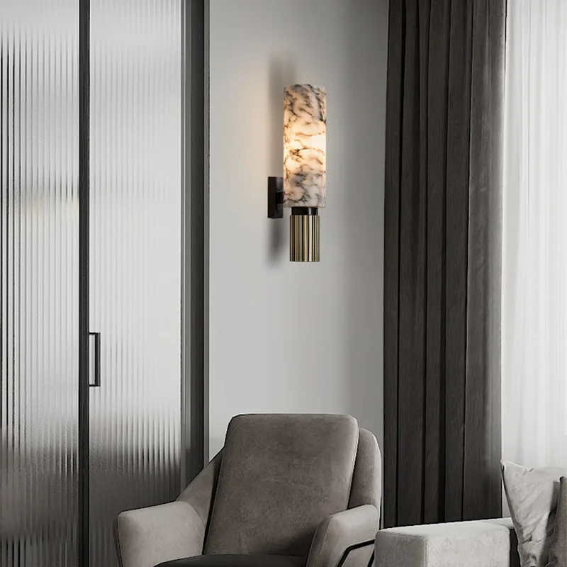 Brehn | Stilvolle Marmor Wandlampe - Für luxuriöses und atmosphärisches Interieur