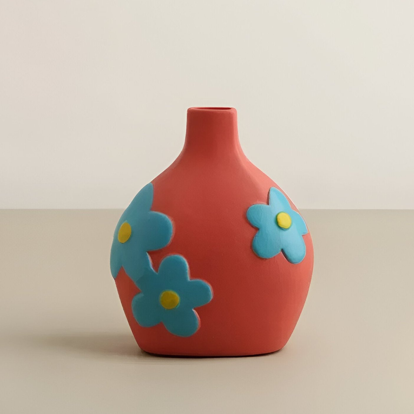 Gemalter floraler Keramikvase für Wohnkultur und Blumen | Brehn