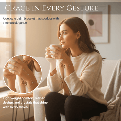PalmGrace – Verstellbares Fingerring-Armband mit strahlenden Kristallen