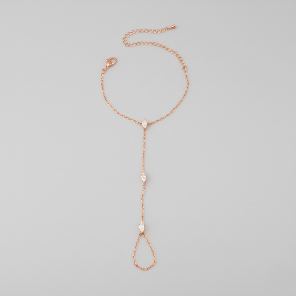PalmGrace – Verstellbares Fingerring-Armband mit strahlenden Kristallen