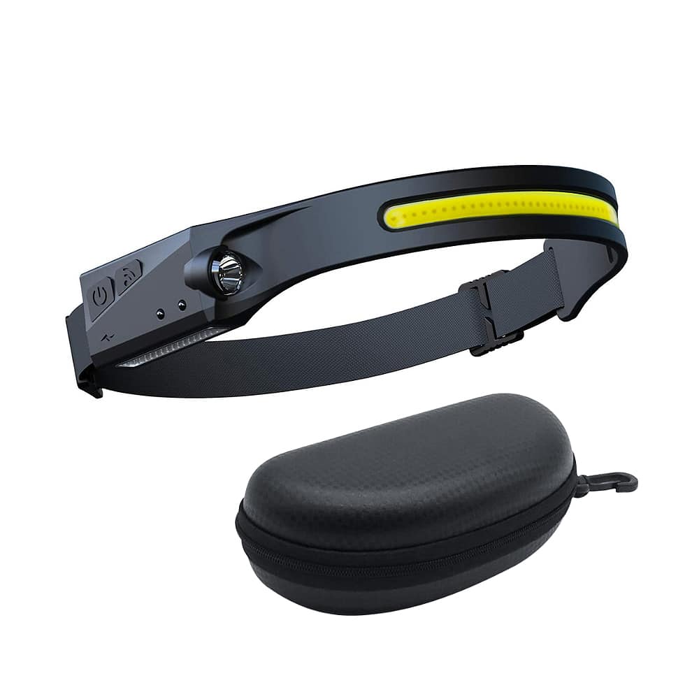 Stirnlampe (wiederaufladbar) 3-in-1 COB LED wasserdicht mit Bewegungssensor | Brehn